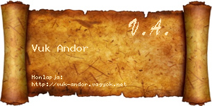 Vuk Andor névjegykártya